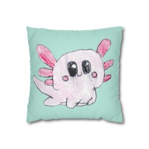 Axolotl Faux Suede Pillowcase mockup