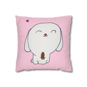 Bunny Faux Suede Pillowcase mockup
