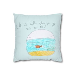 Fish Life Faux Suede Pillowcase mockup