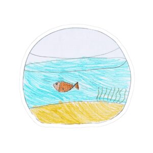 Kiss-Cut Sticker - Fish mockup