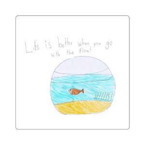 Square Sticker — Fish Life mockup