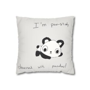 Pawsitively Panda Faux Suede Pillowcase mockup