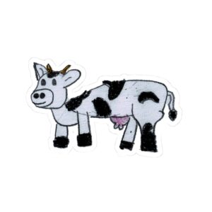 Kiss-Cut Sticker - Cow mockup
