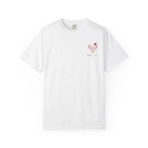 Chicken Sketch, Branded - Comfort Colors Heavyweight T-Shirt — "The Cluck" mockup