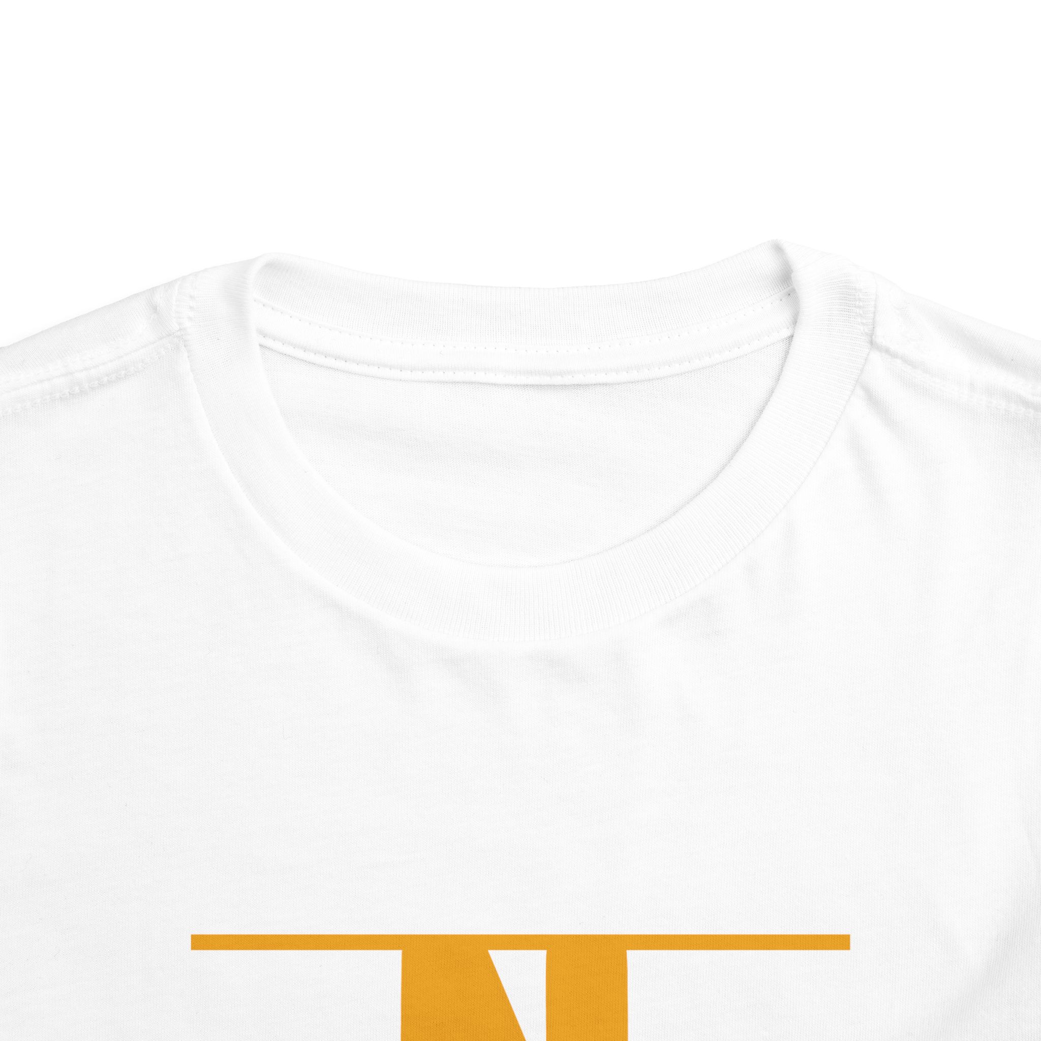 Retro N Stripe Gold Toddler Bella Canvas T-Shirt - Image 4