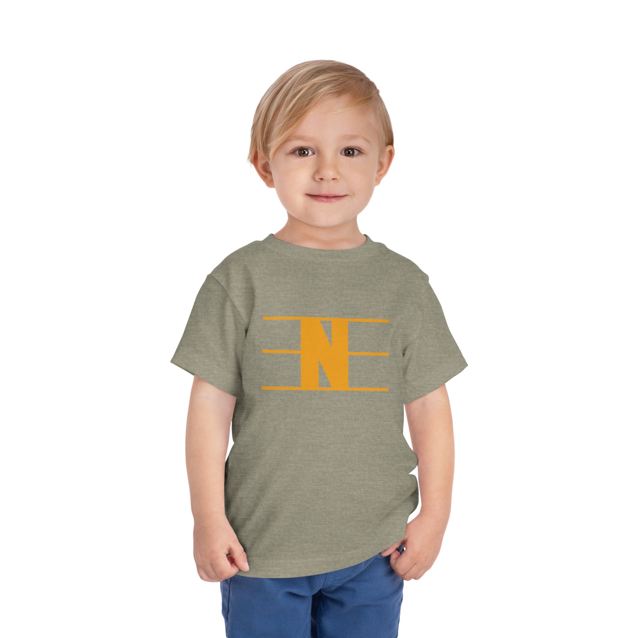 Retro N Stripe Gold Toddler Bella Canvas T-Shirt - Image 11
