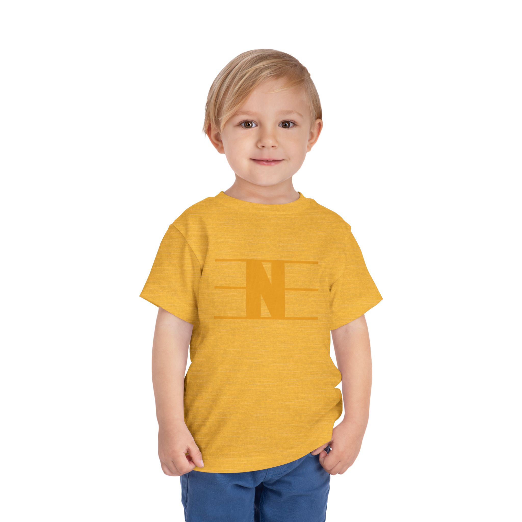 Retro N Stripe Gold Toddler Bella Canvas T-Shirt - Image 15