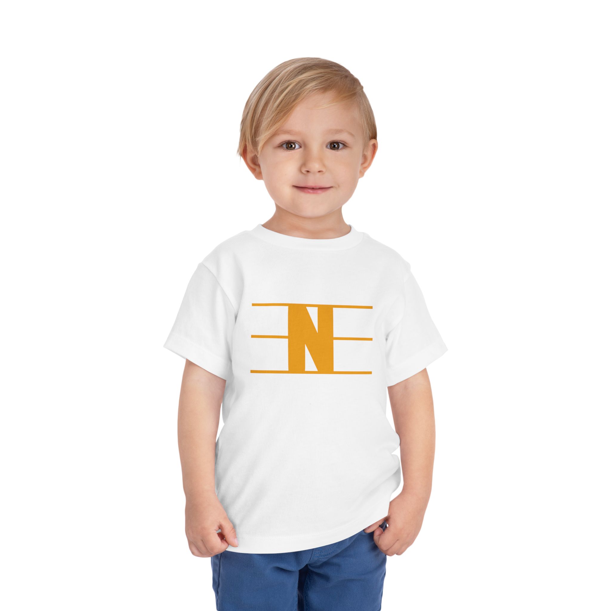 Retro N Stripe Gold Toddler Bella Canvas T-Shirt - Image 3