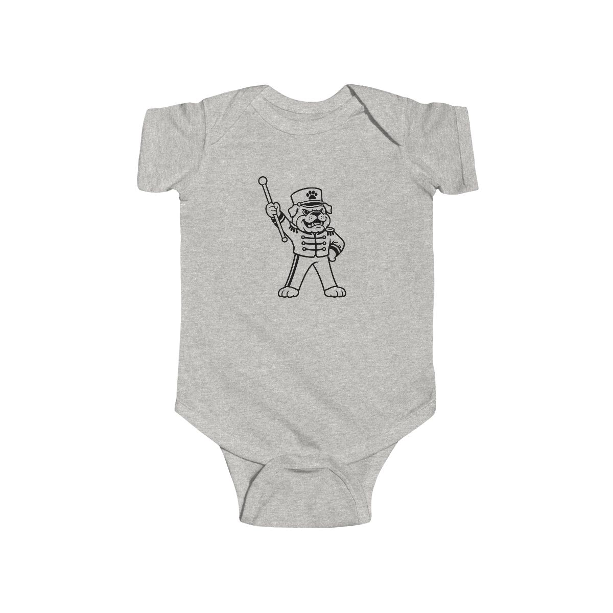 cute bulldog baby bodysuit design mockup