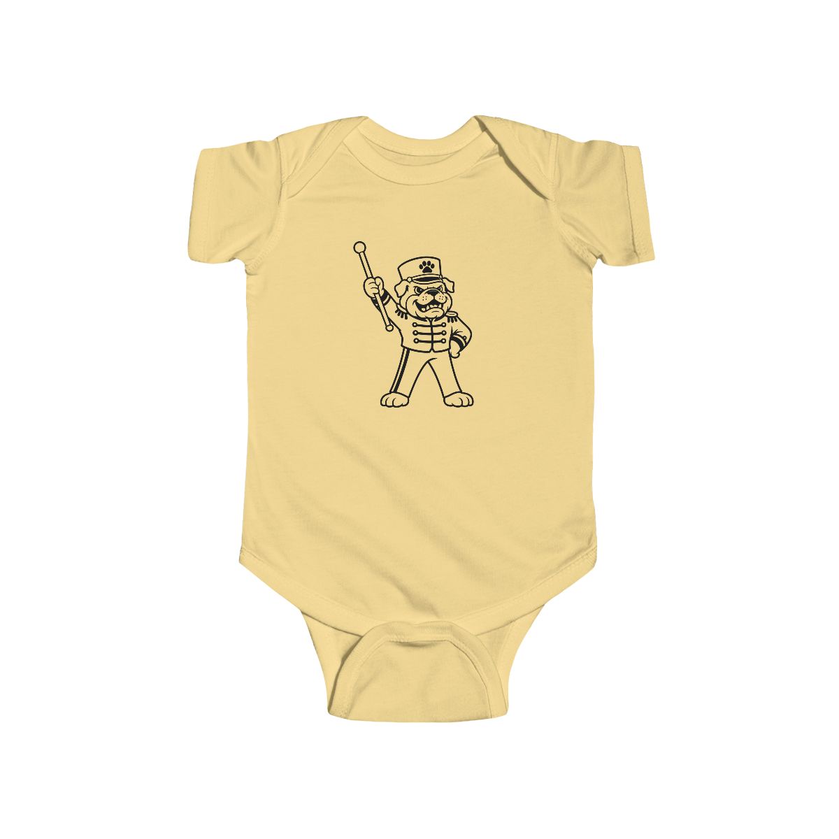 cute bulldog baby bodysuit design mockup