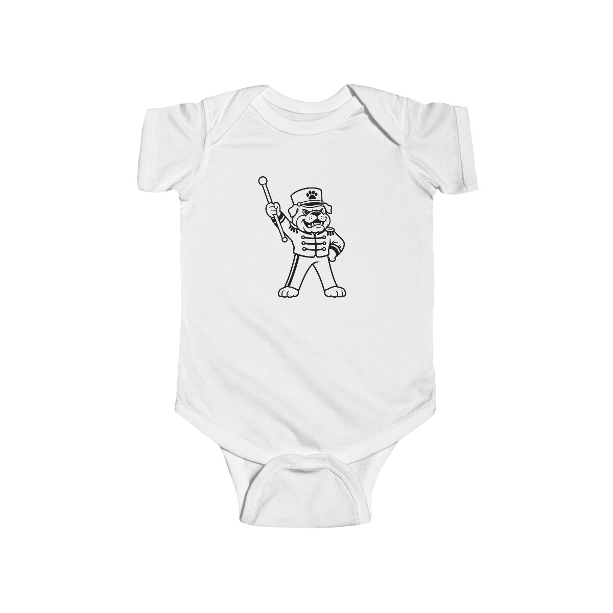cute bulldog baby bodysuit design mockup