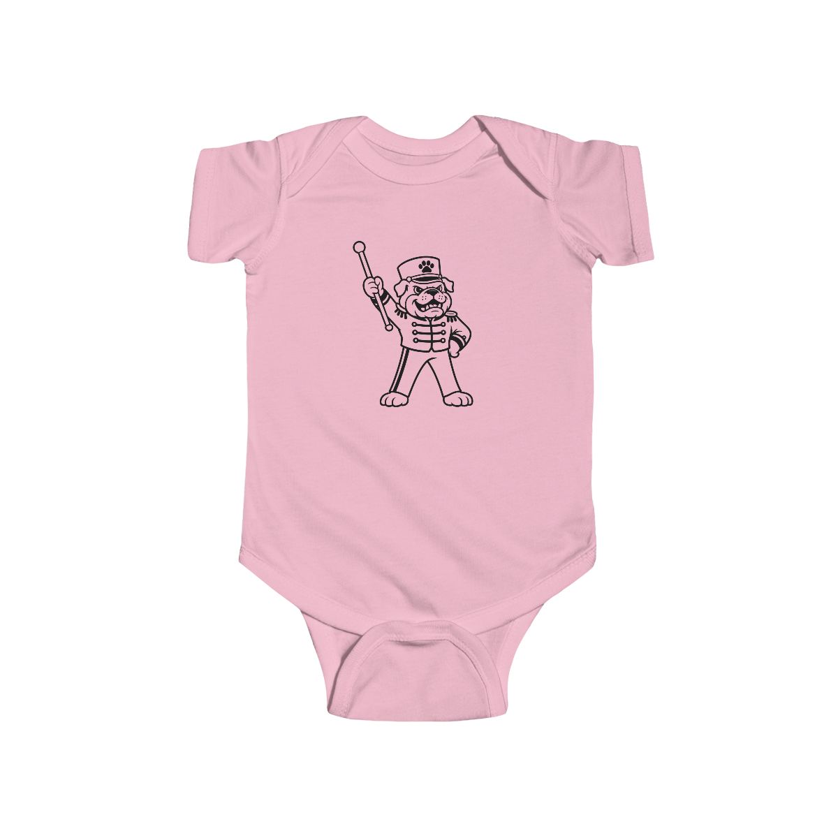 cute bulldog baby bodysuit design mockup
