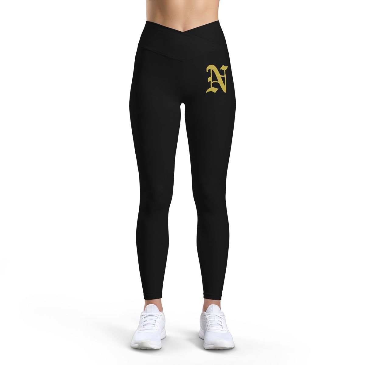 Gold Gothic N Initial Leggings | Women’s mockup