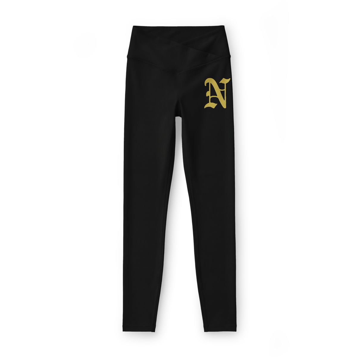 Gold Gothic N Initial Leggings | Women’s mockup