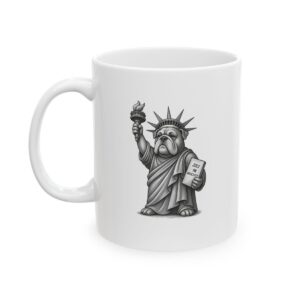 Bulldog Statue Mug mockup