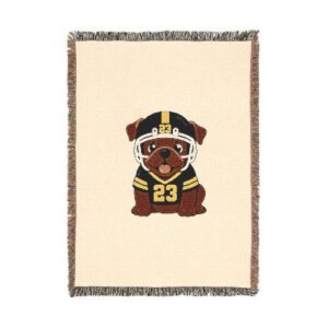 Pup Bulldog Woven Blanket mockup