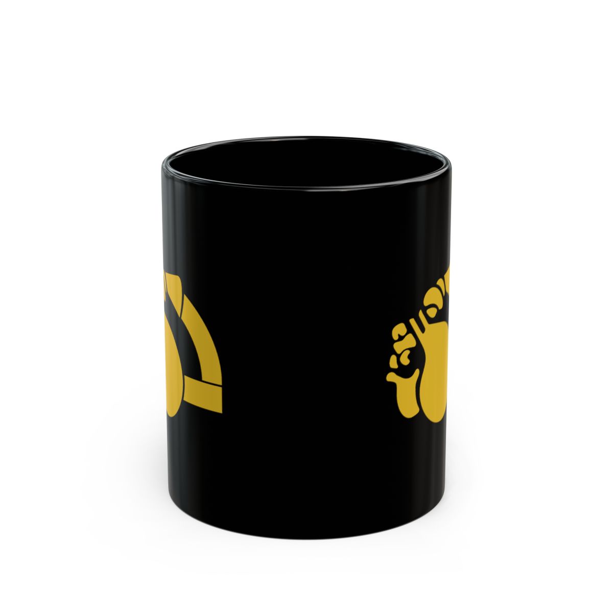 Black Ceramic Mug with Retro Bulldog mockup