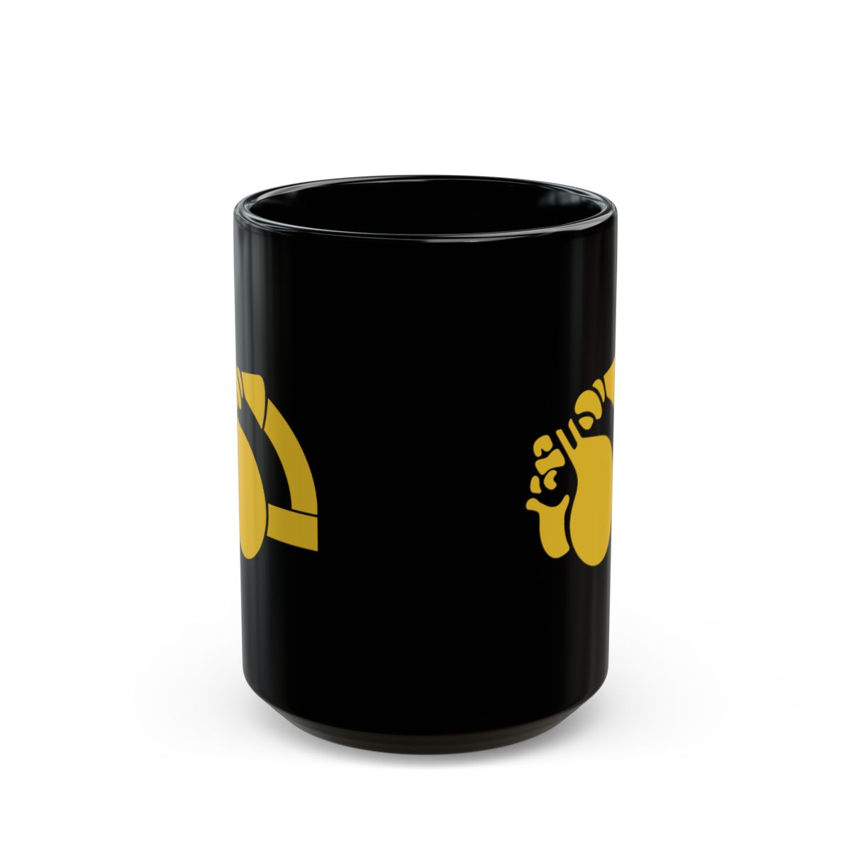 Black Ceramic Mug with Retro Bulldog mockup