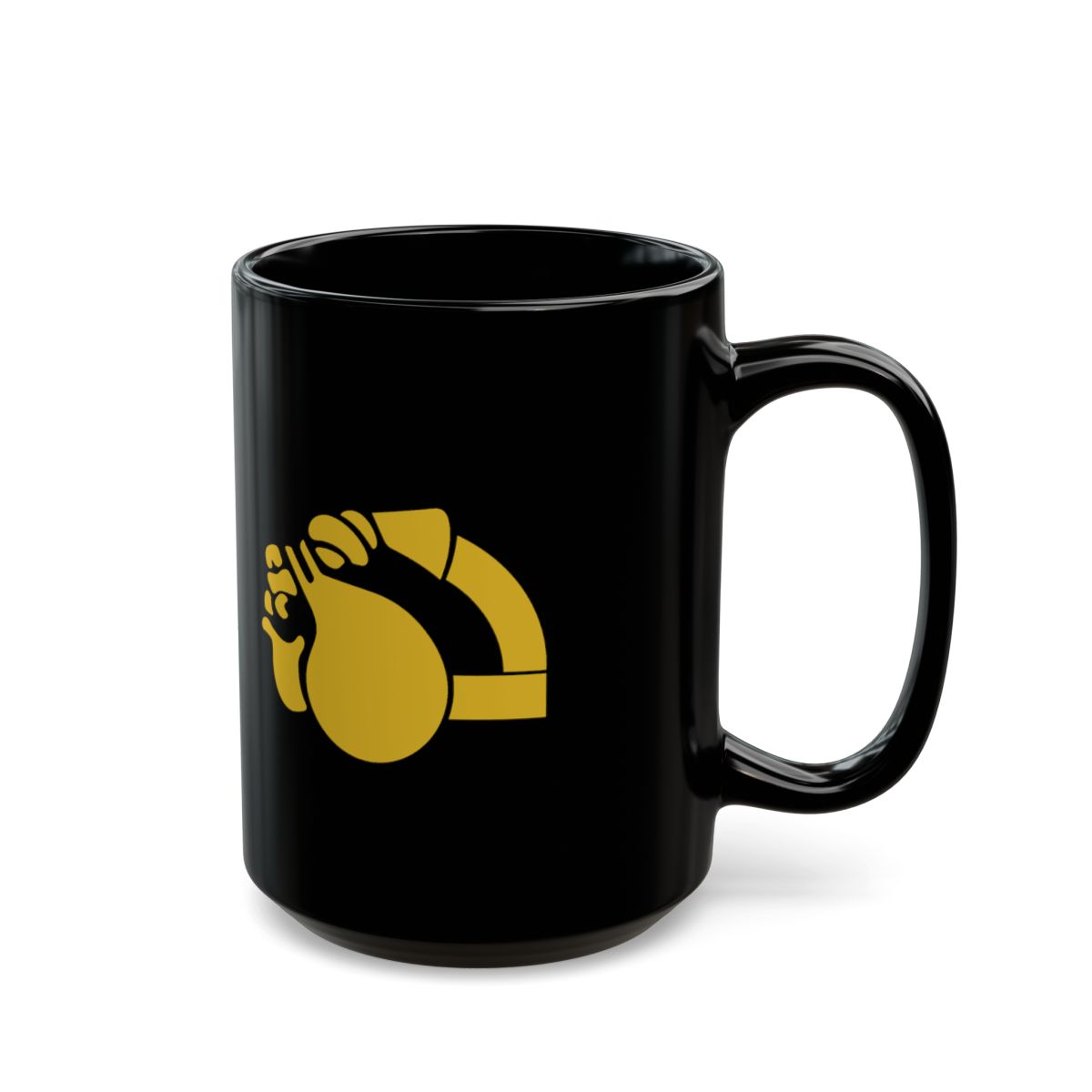 Black Ceramic Mug with Retro Bulldog mockup