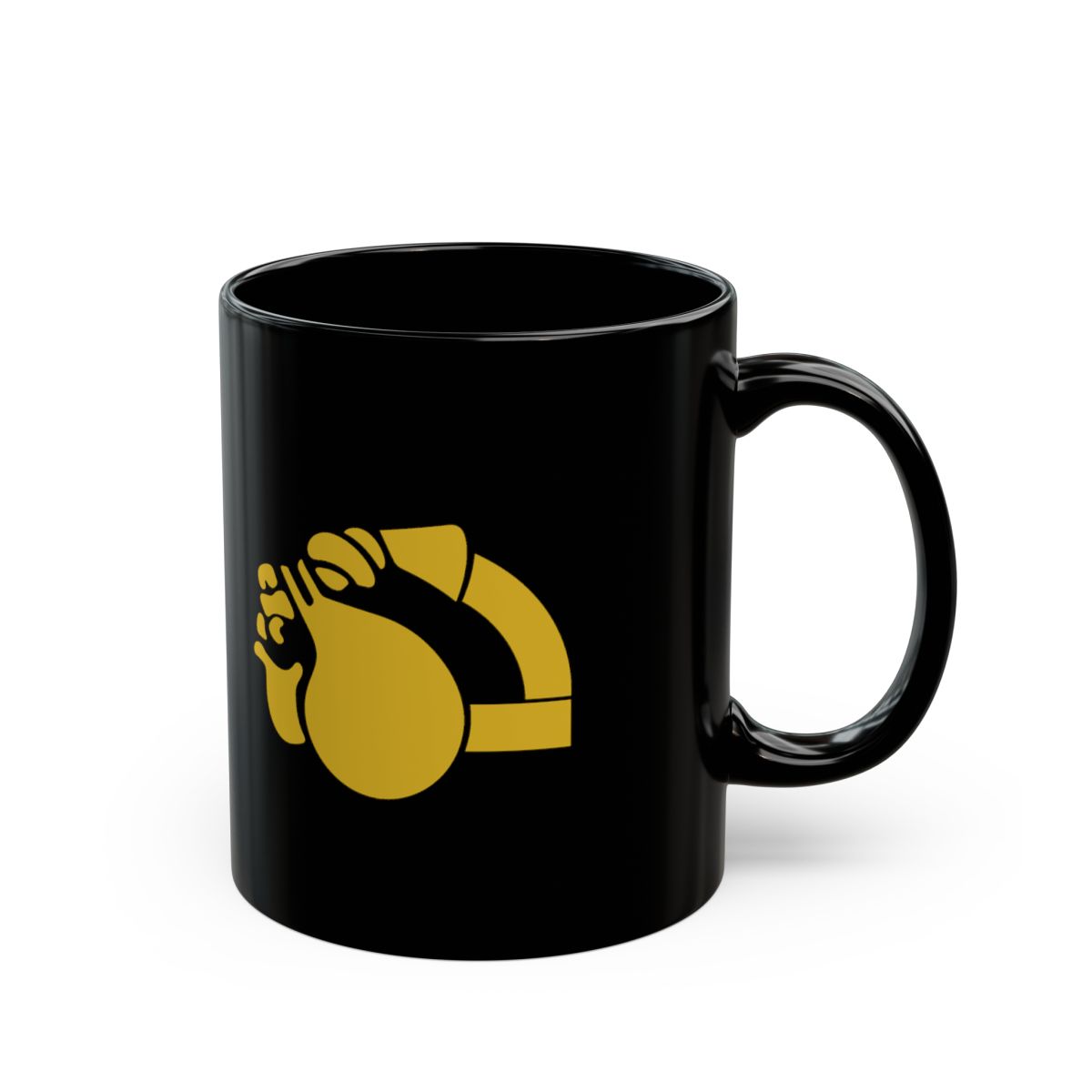 Black Ceramic Mug with Retro Bulldog mockup