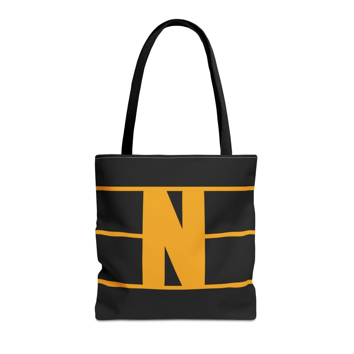 Monogram N Black & Gold Tote Bag — Bold Initial Shoulder Tote mockup