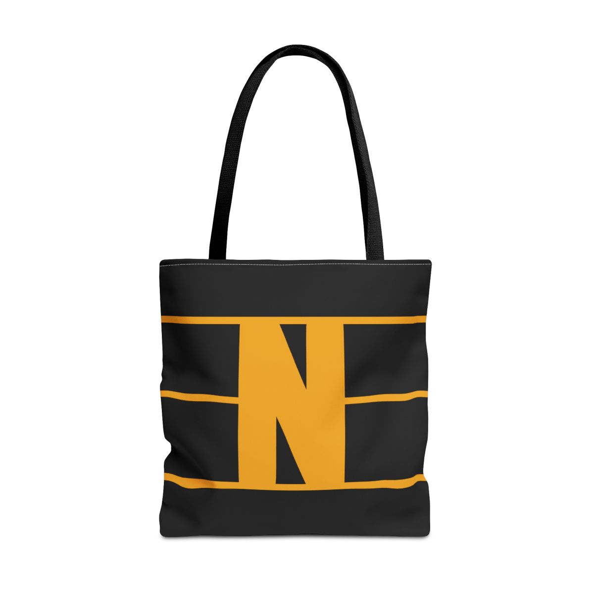Monogram N Black & Gold Tote Bag — Bold Initial Shoulder Tote mockup