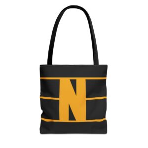 Monogram N Black & Gold Tote Bag — Bold Initial Shoulder Tote mockup