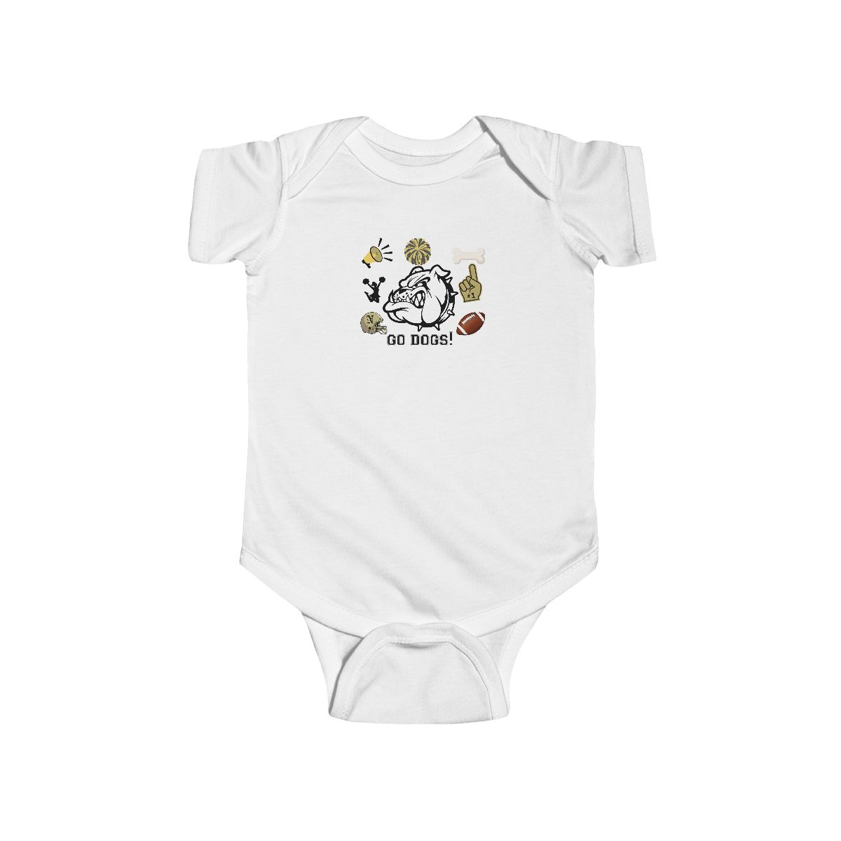 Go dogs! Baby Rabbit Skins Bodysuit mockup