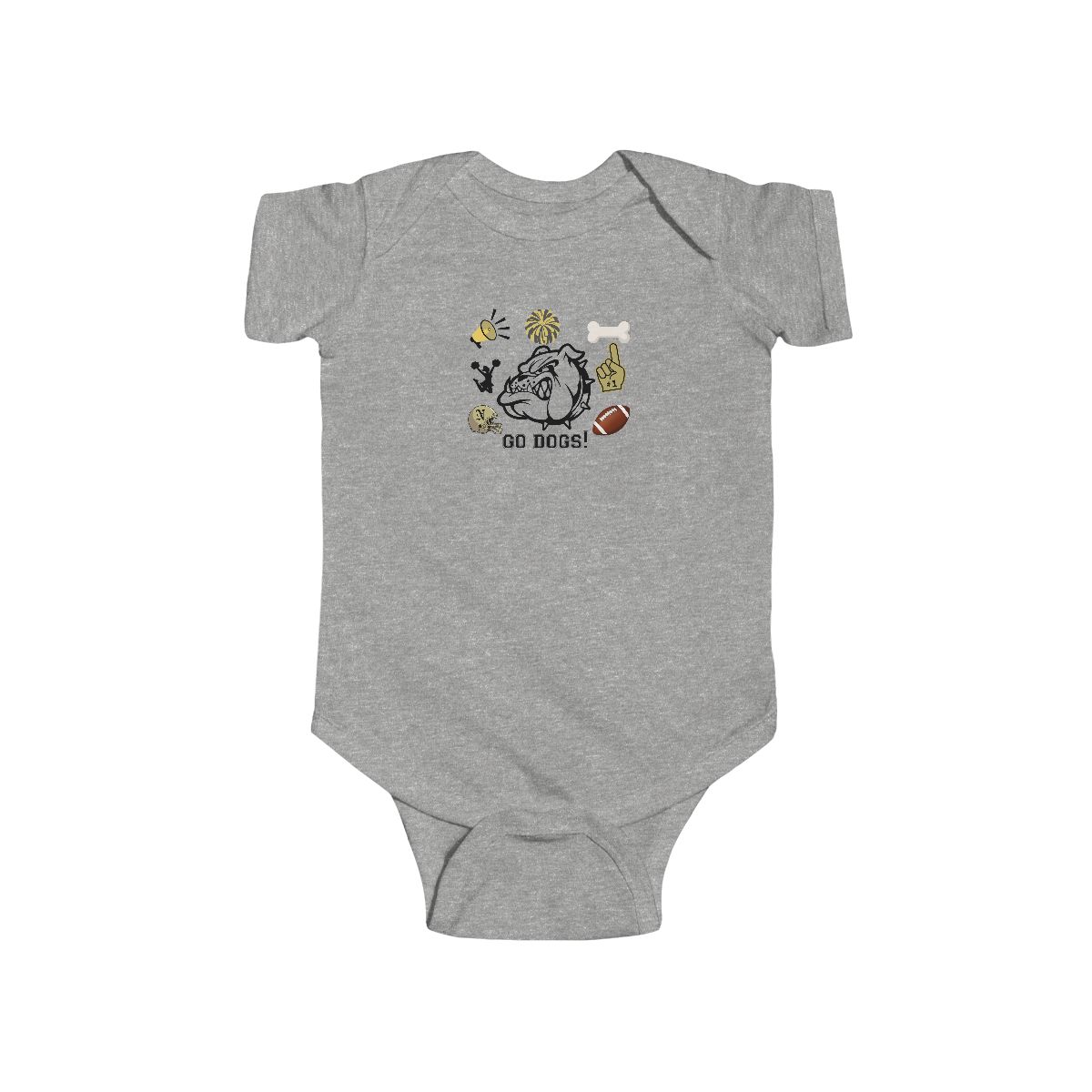 Go dogs! Baby Rabbit Skins Bodysuit mockup
