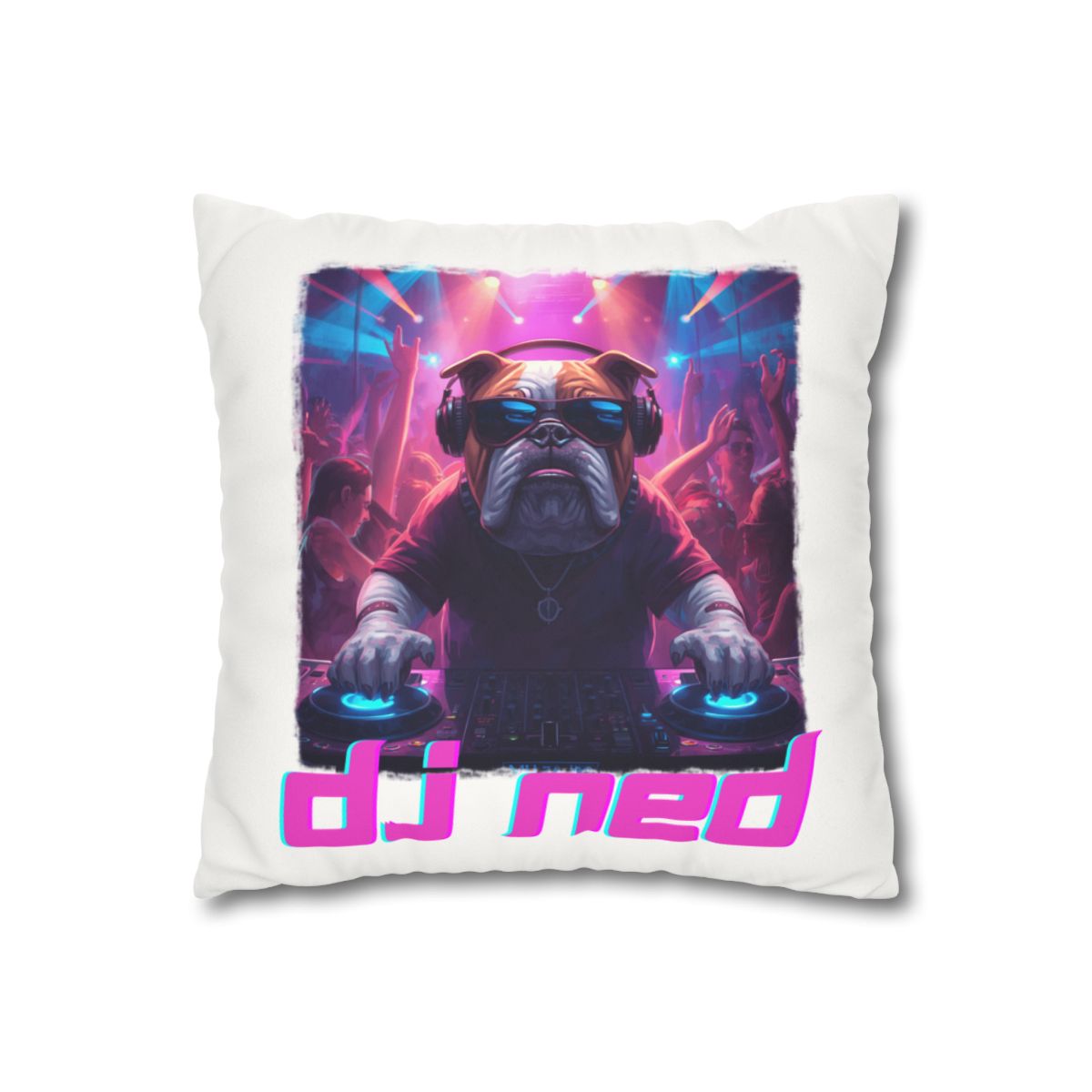 DJ NED Faux Suede Pillowcase mockup