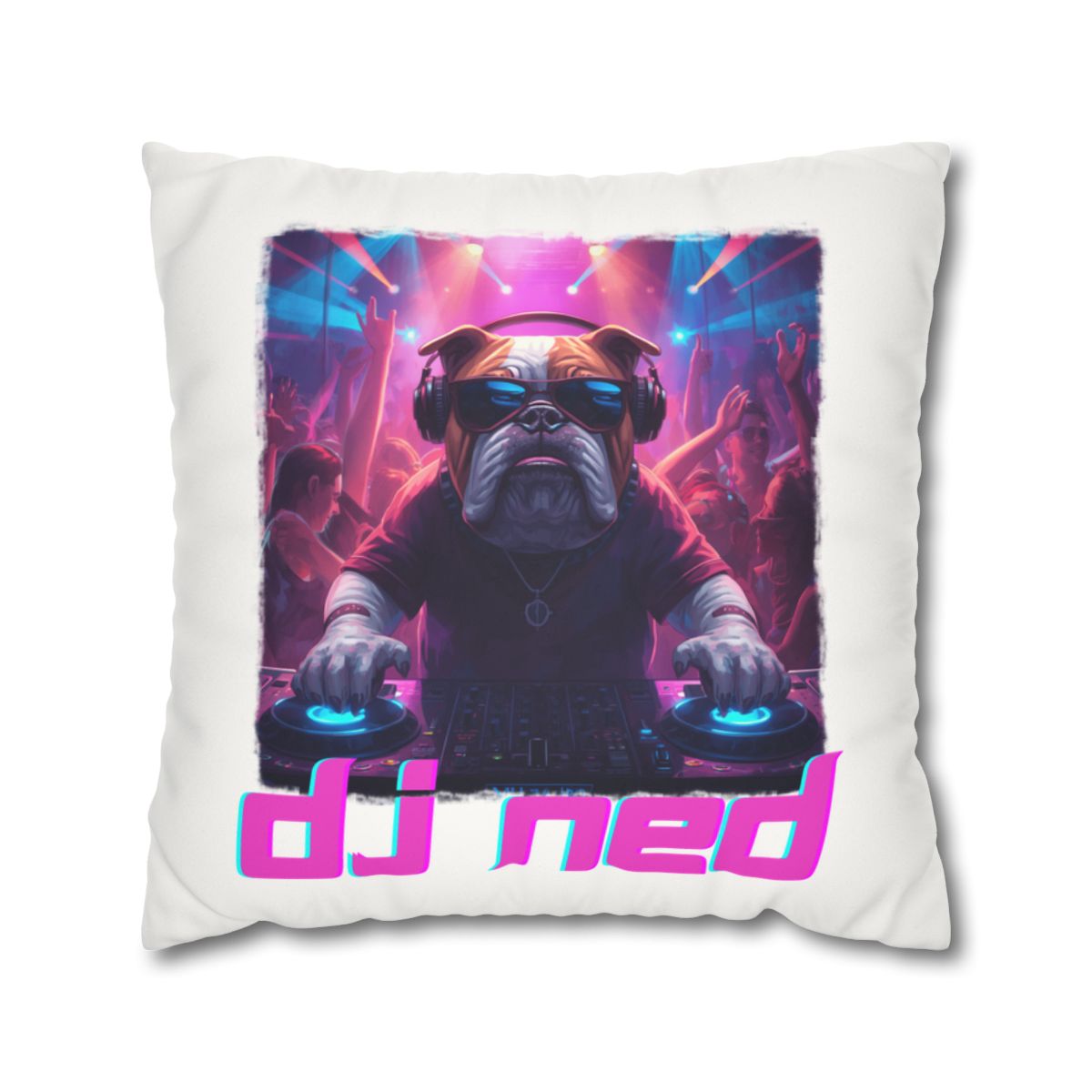DJ NED Faux Suede Pillowcase mockup