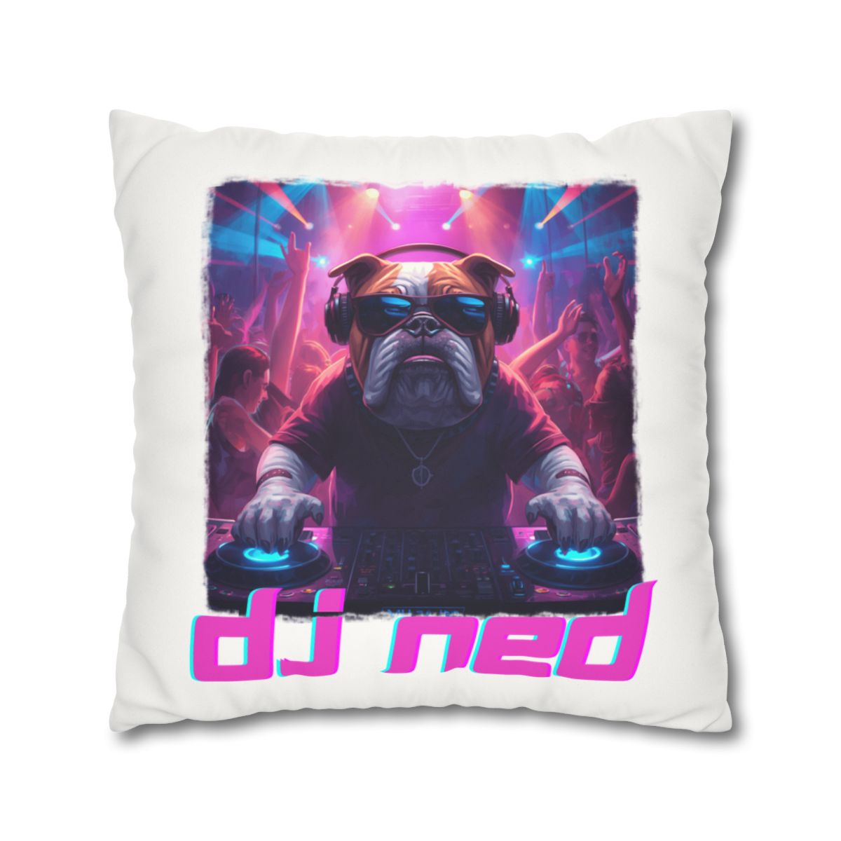 DJ NED Faux Suede Pillowcase mockup