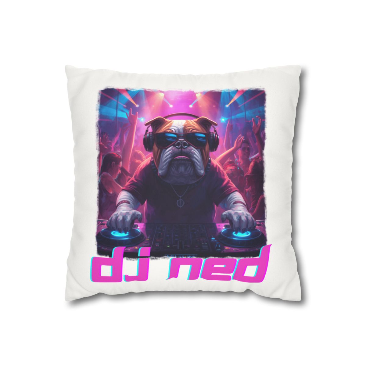 DJ NED Faux Suede Pillowcase mockup