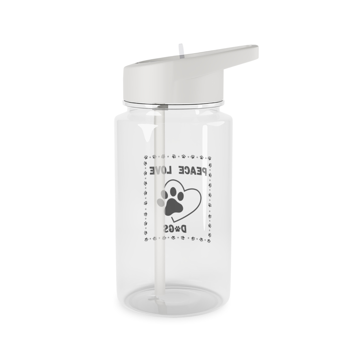 Peace love Generic brand Tritan Water Bottle mockup