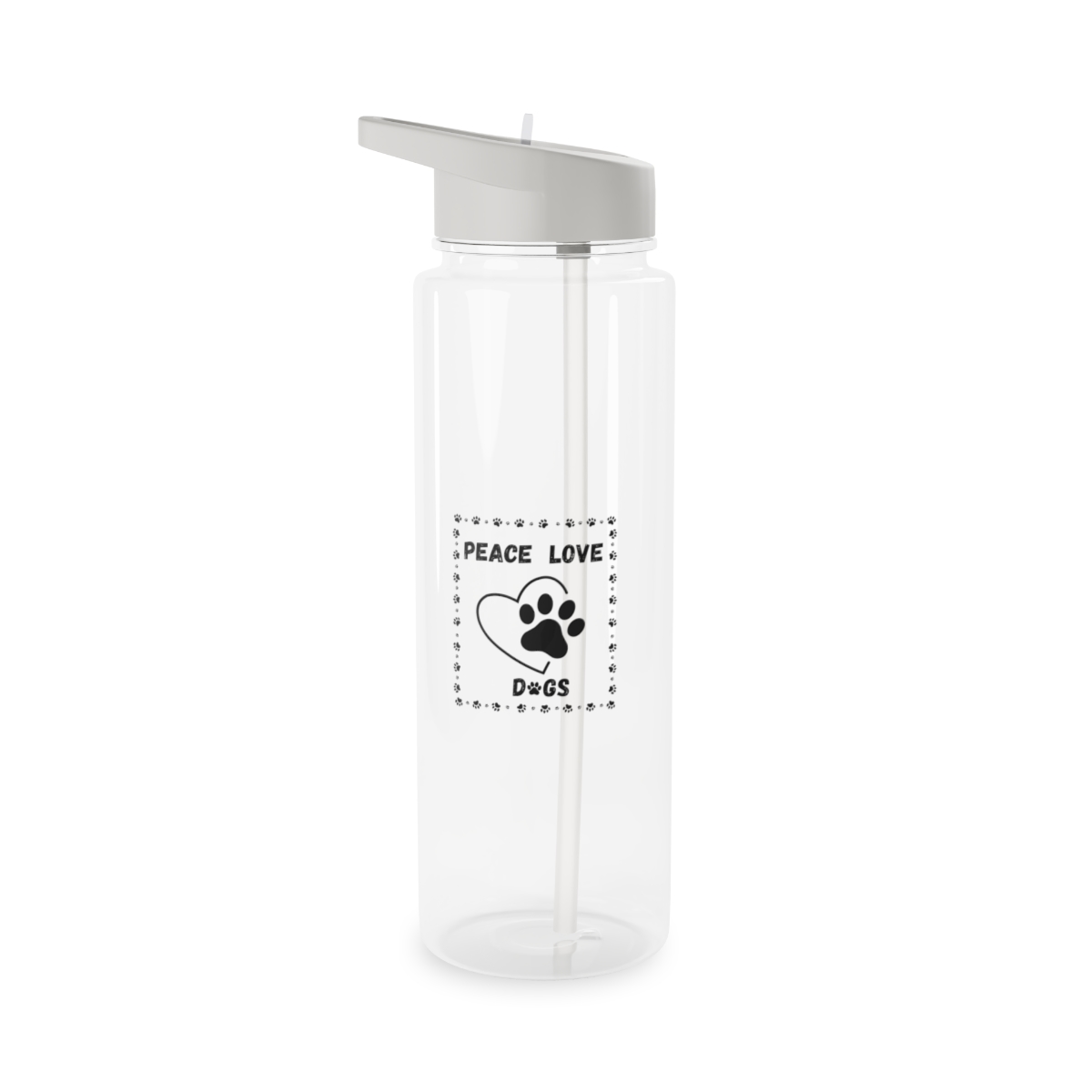 Peace love Generic brand Tritan Water Bottle mockup