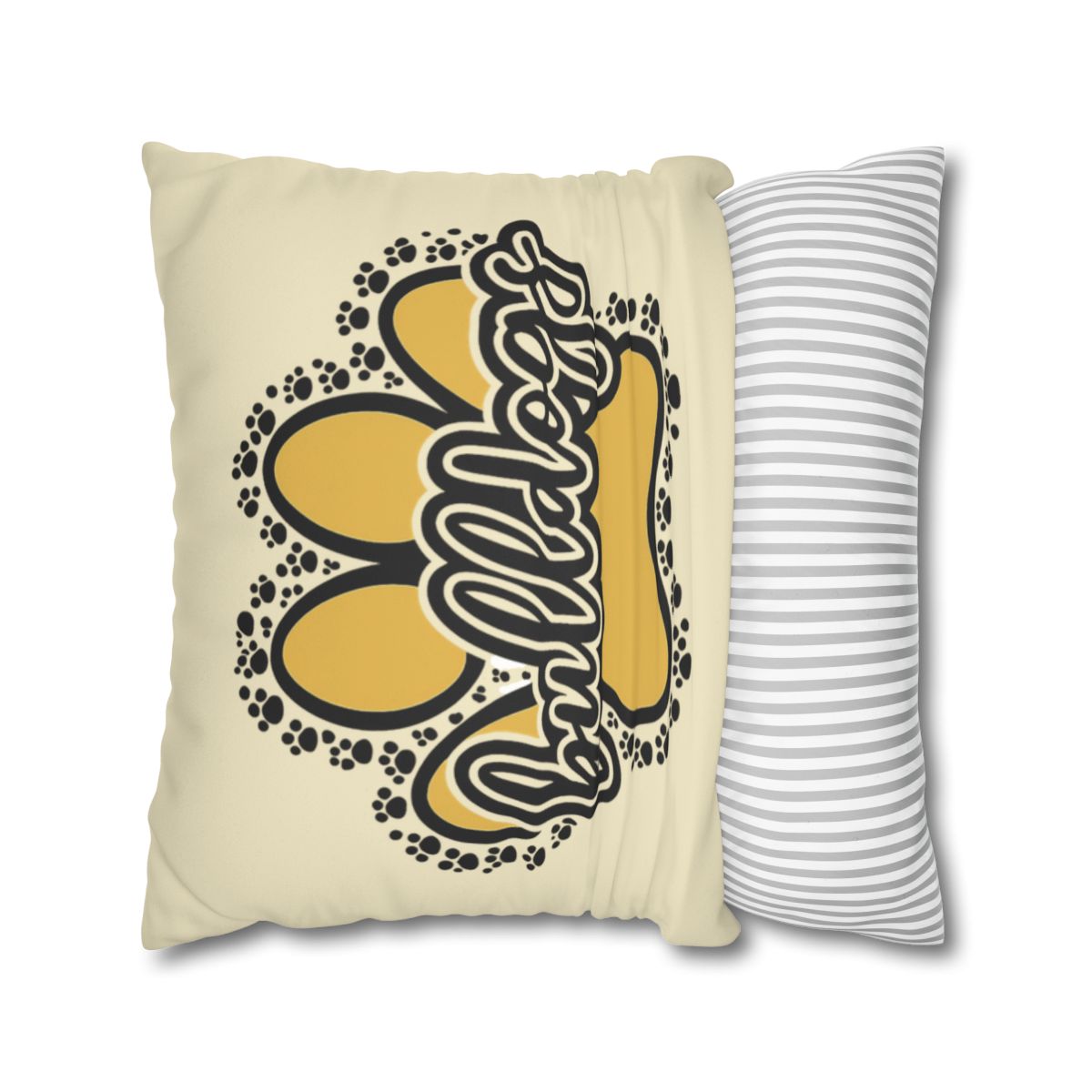 Paw Print Faux Suede Pillowcase mockup