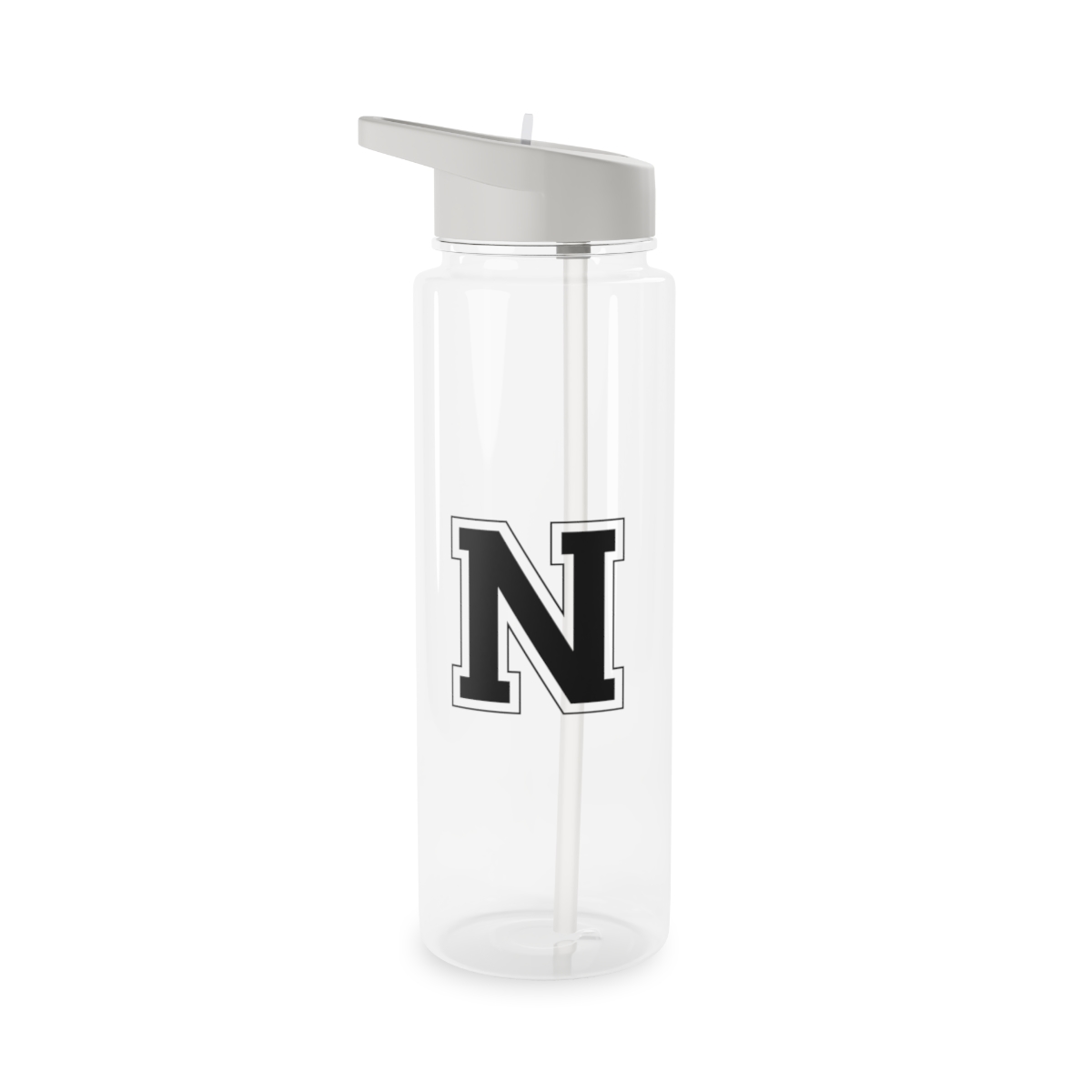 College Black N Generic brand Tritan Water Bottle mockup