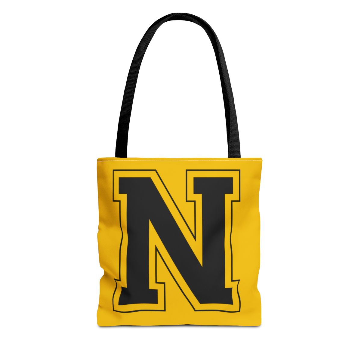 College Black N Generic brand Tote Bag (AOP) mockup