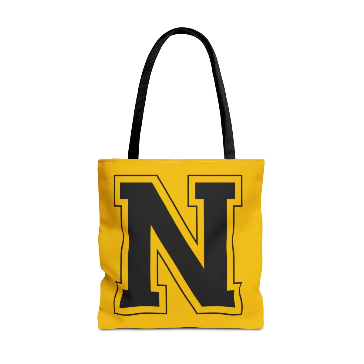 College Black N Generic brand Tote Bag (AOP) mockup