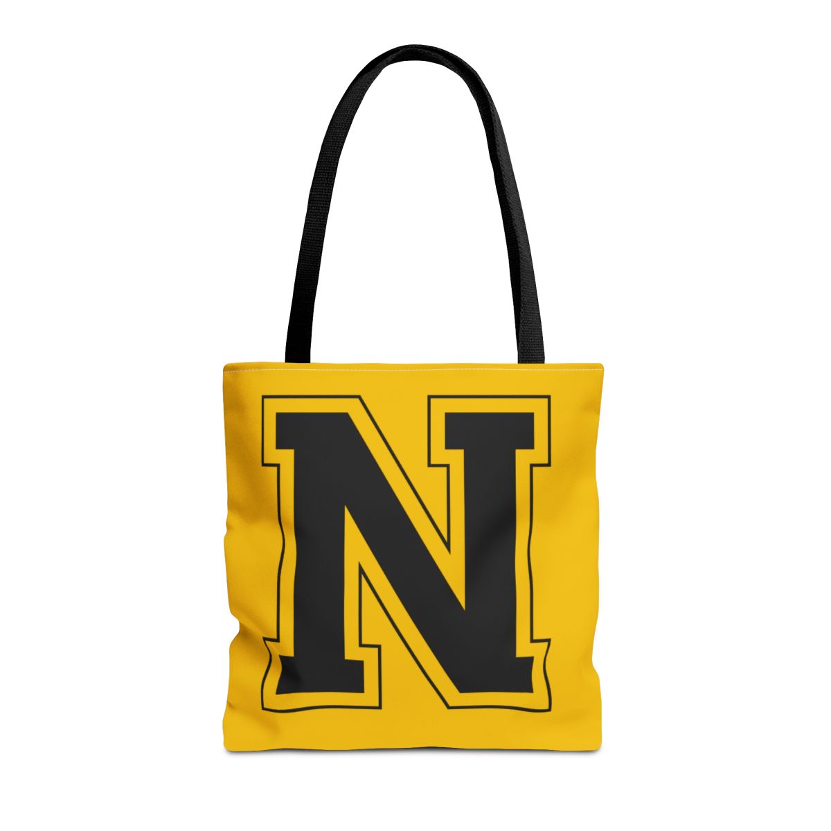 College Black N Generic brand Tote Bag (AOP) mockup