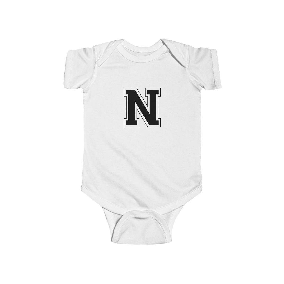 College Black N Baby Rabbit Skins Bodysuit mockup