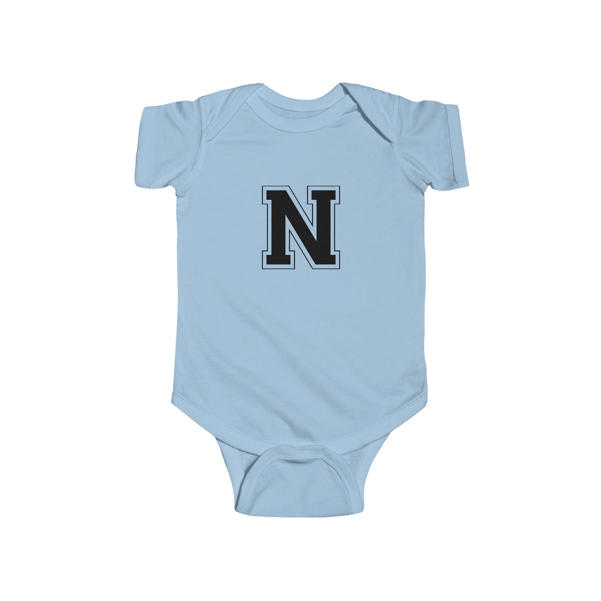 College Black N Baby Rabbit Skins Bodysuit mockup