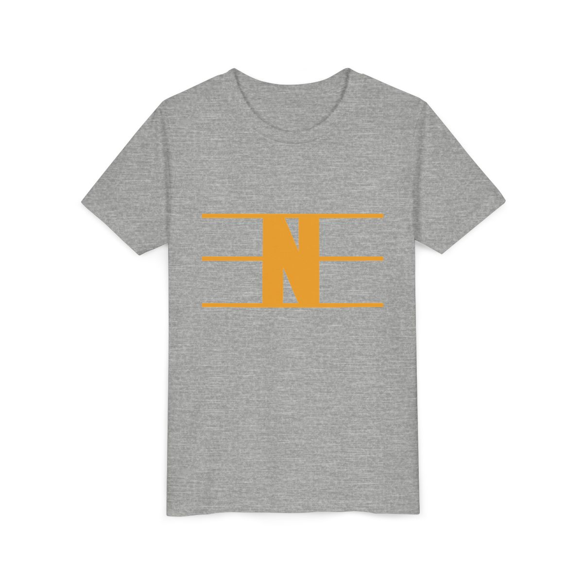 Retro N Stripe Gold Youth Bella Canvas T-Shirt mockup