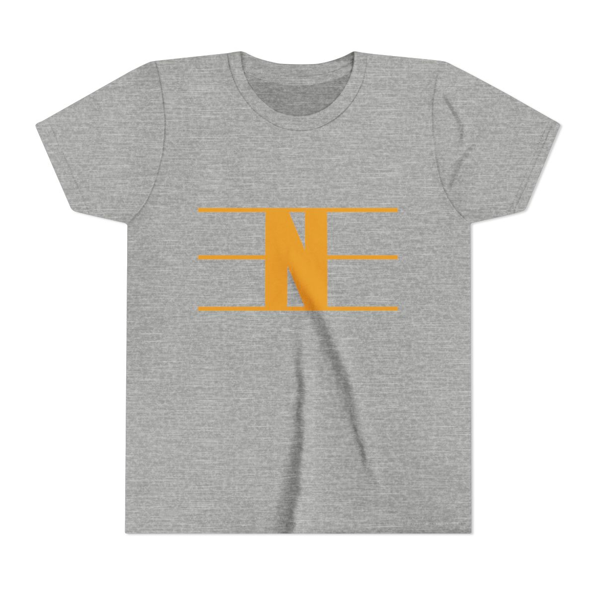 Retro N Stripe Gold Youth Bella Canvas T-Shirt mockup