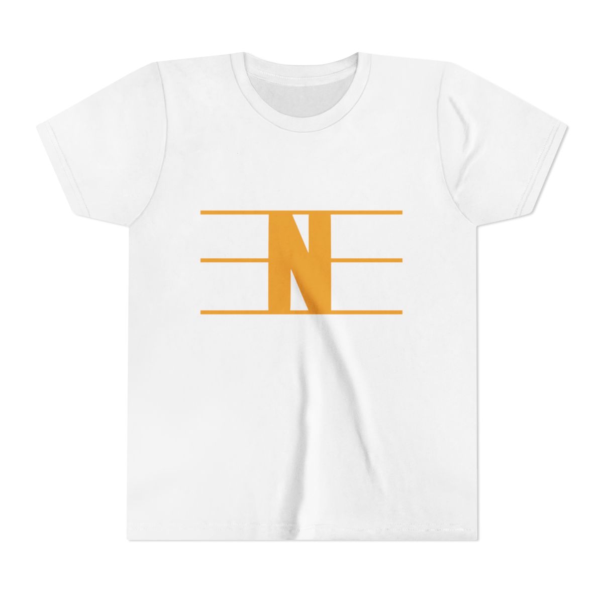 Retro N Stripe Gold Youth Bella Canvas T-Shirt mockup