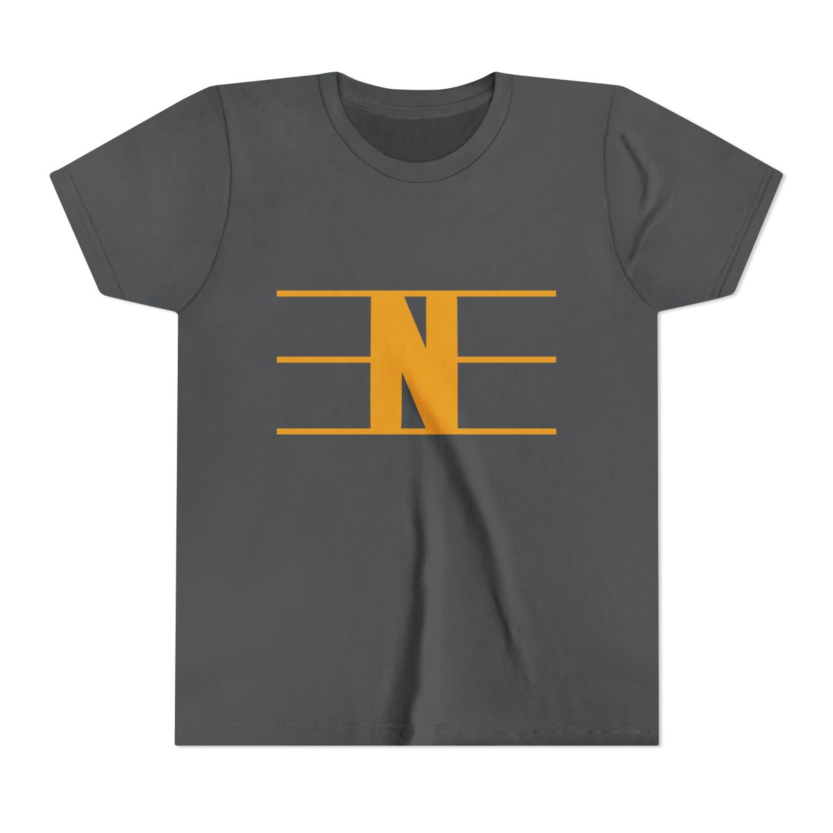 Retro N Stripe Gold Youth Bella Canvas T-Shirt mockup