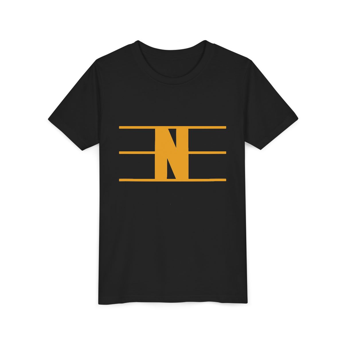 Retro N Stripe Gold Youth Bella Canvas T-Shirt mockup