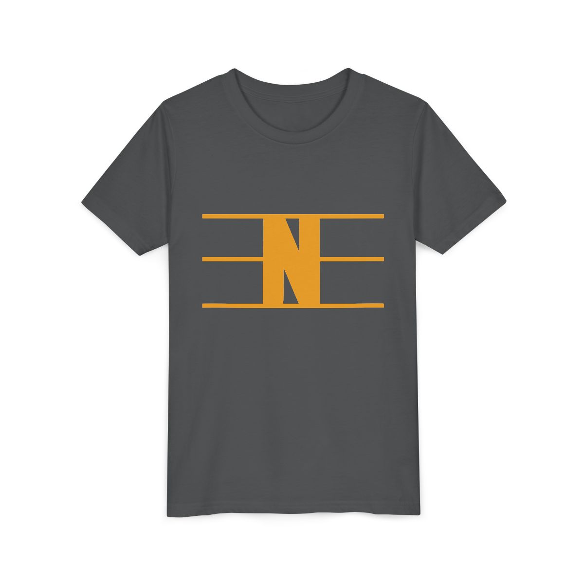 Retro N Stripe Gold Youth Bella Canvas T-Shirt mockup
