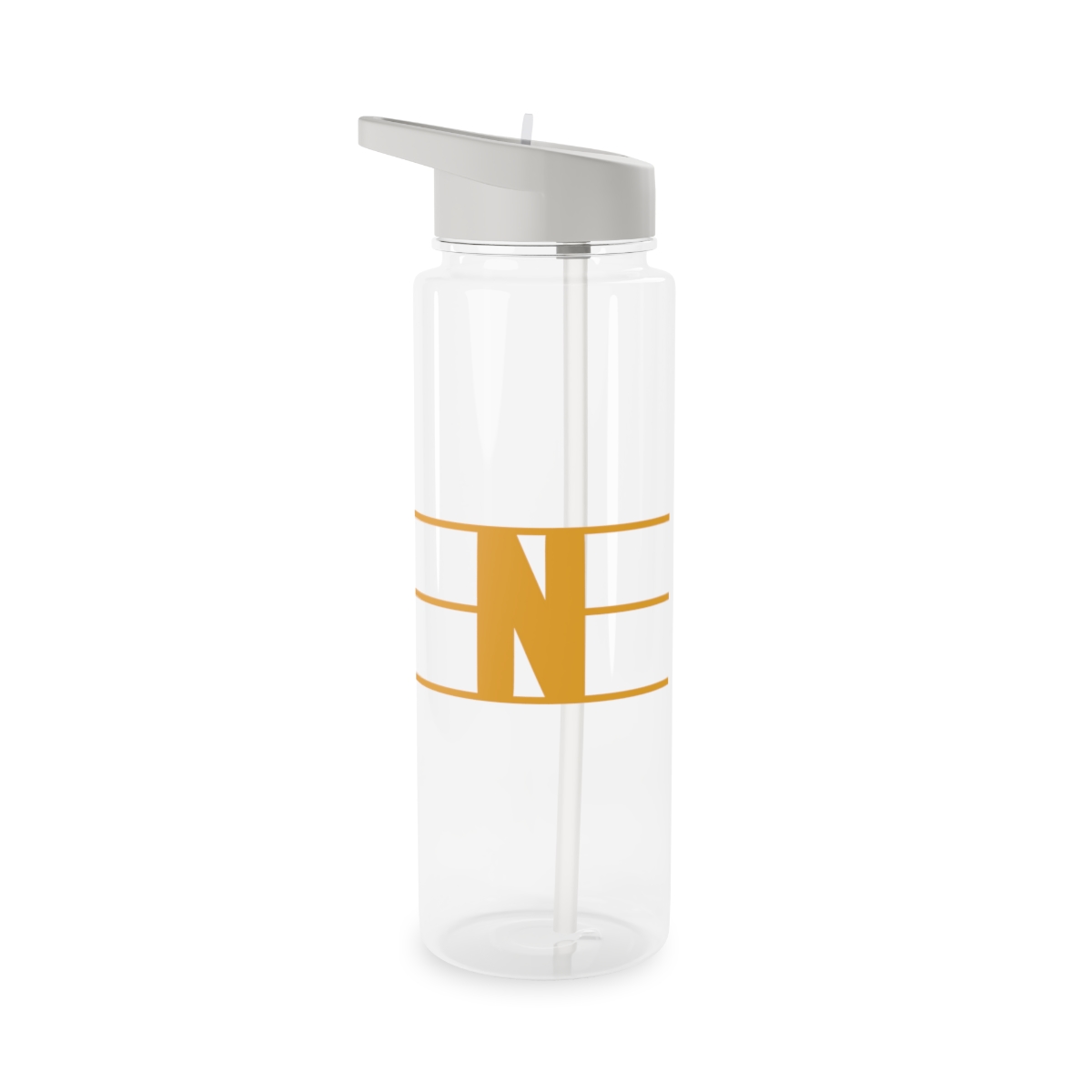 Retro N Stripe Gold Tritan Water Bottle mockup