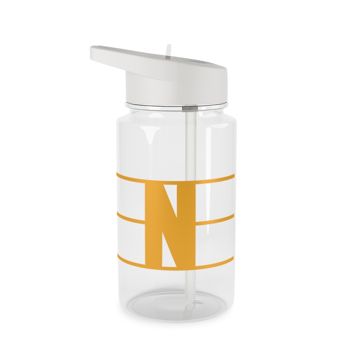 Retro N Stripe Gold Tritan Water Bottle mockup